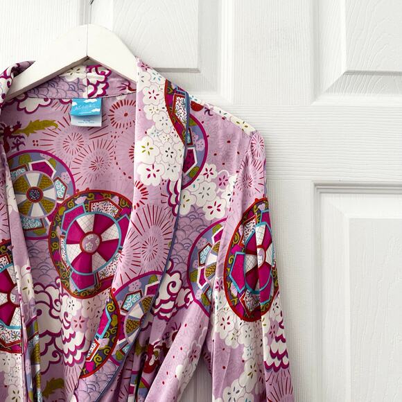 Nick & Nora Silk Purple Eastern Asian Inspired Dragon Chinese New Year Robe S/M - Picture 4 of 11